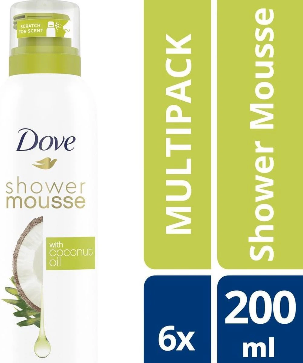 Dove Coconot Oil Doucheschuim - 6 X 200ml - Voordeelverpakking - Afbeelding 2