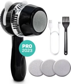 Vulpes BeautyCare® Elektrische Eelt Verwijderaar Pro – Stofzuigfunctie – 3 Snelheden – Inclusief 3 Vijlschijven & Borstel - USB-Oplaadbaar