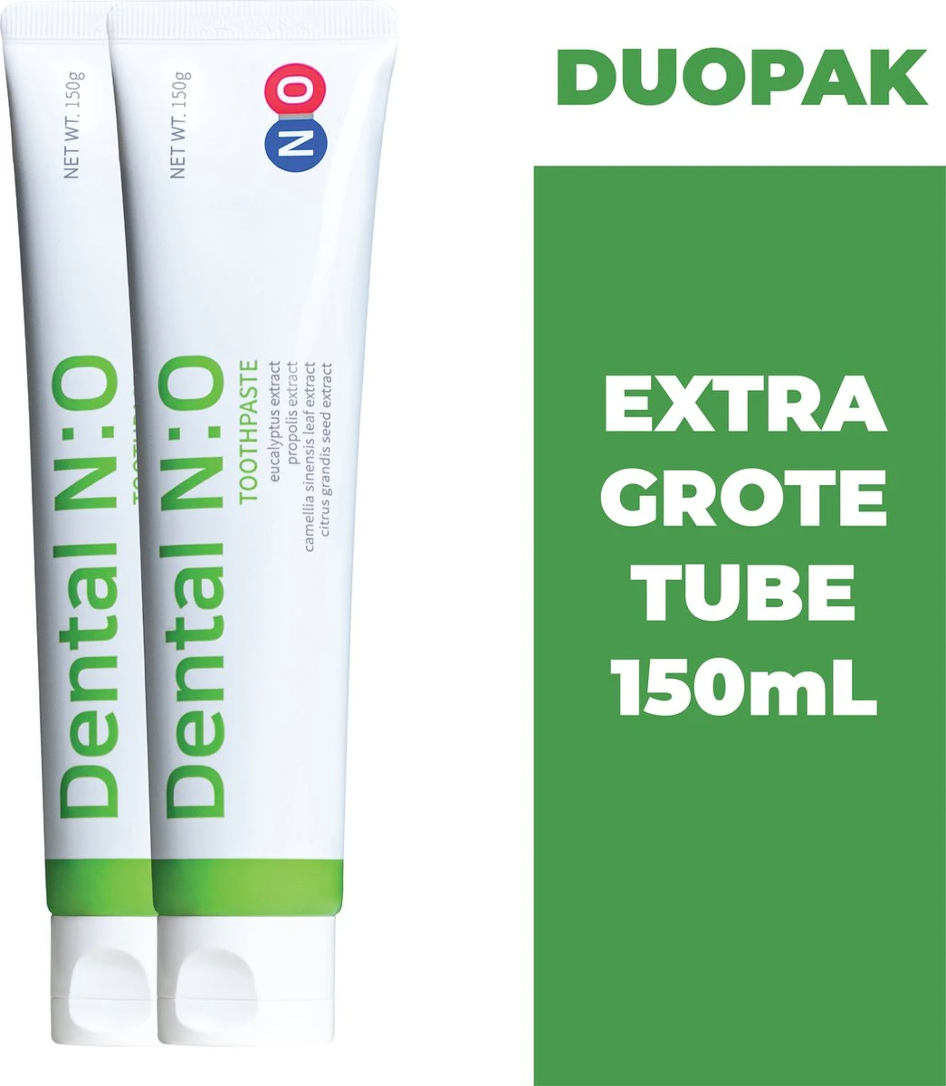 Dental N:O™ - 2x XL 150mL - Tandvlees Herstel Tandpasta - Groene Thee , Propolis , Eucalyptus, Aloe Vera & Meer - Tandvleesontsteking - Zonder Fluoride - Voordeelverpakking Tandpasta - KOMBUCHA