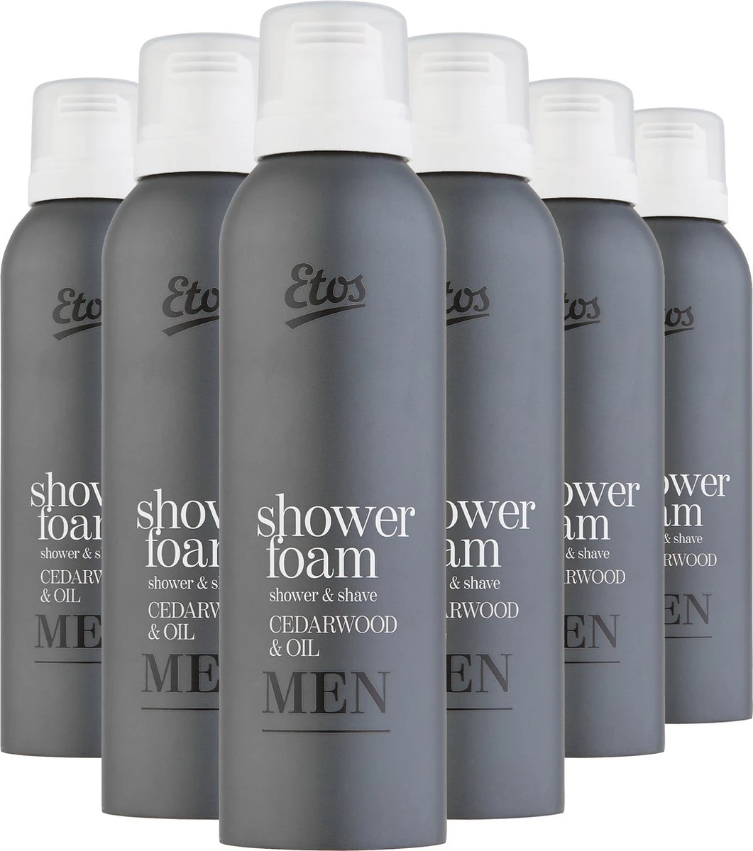 Etos Doucheschuim - Cedarwood & Oil - 2-in-1 - Mannen - 6 X 200 Ml