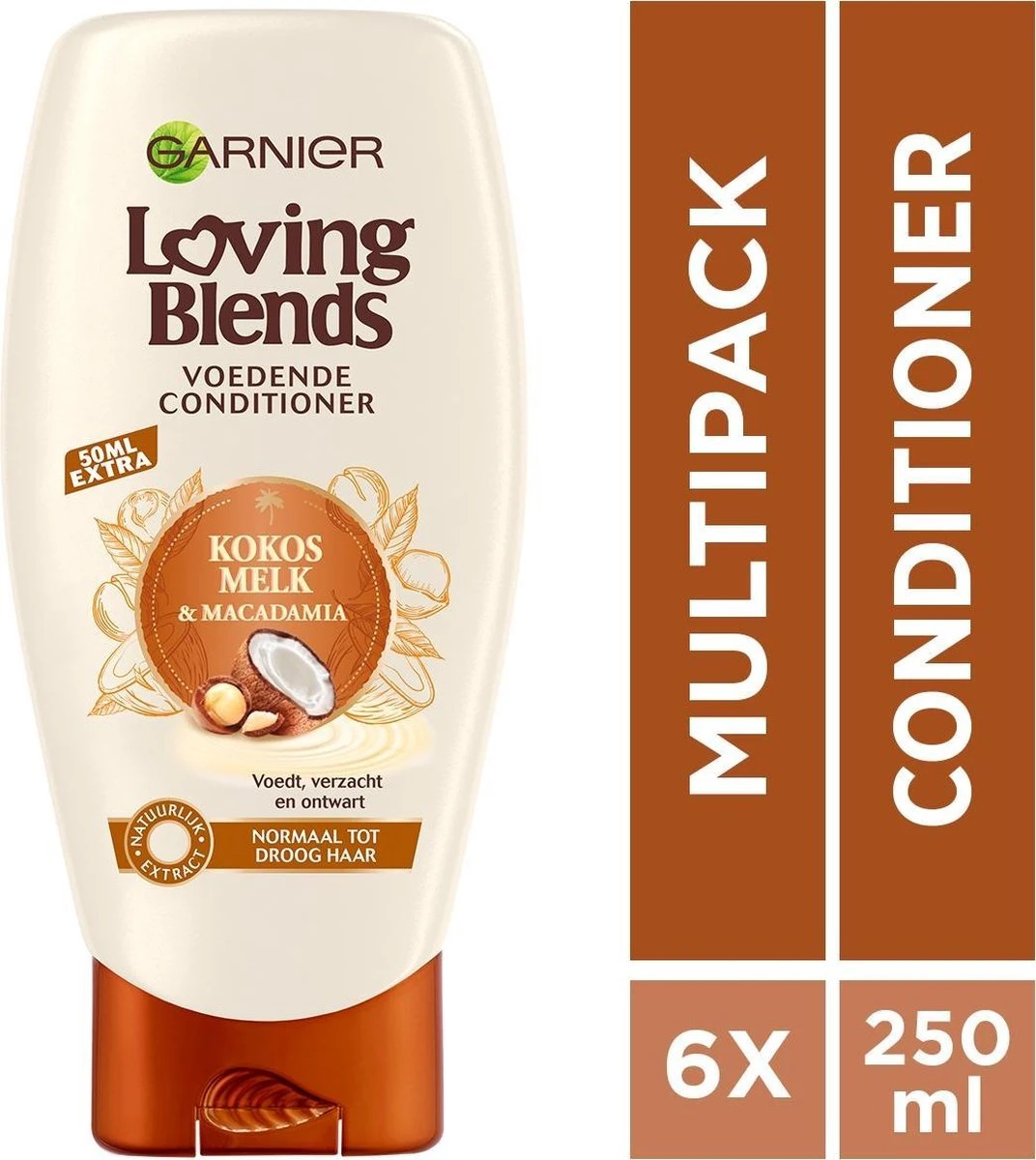 Garnier Loving Blends Conditioner - Kokosmelk & Macadamia - Droog Haar - 6 X 250 Ml - Voordeelverpakking - Afbeelding 8