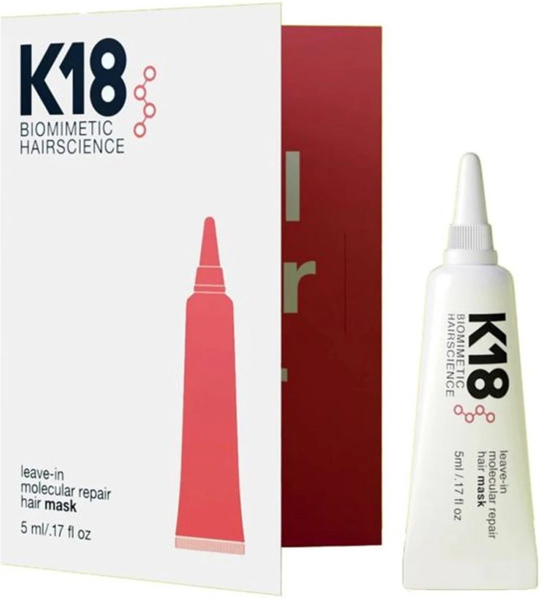 K18 Hair Pro Leave-in Molecular Repair Mask 5 Ml Tube - Haarmasker Droog Haar - Haarmasker Beschadigd Haar - Afbeelding 2