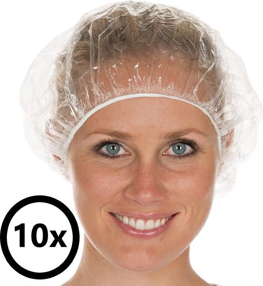 Wegwerp Douche Muts - 10 X Hygienisch Per Stuk Verpakt! - Douche Cap - Shower Cap Transparant - Afbeelding 2