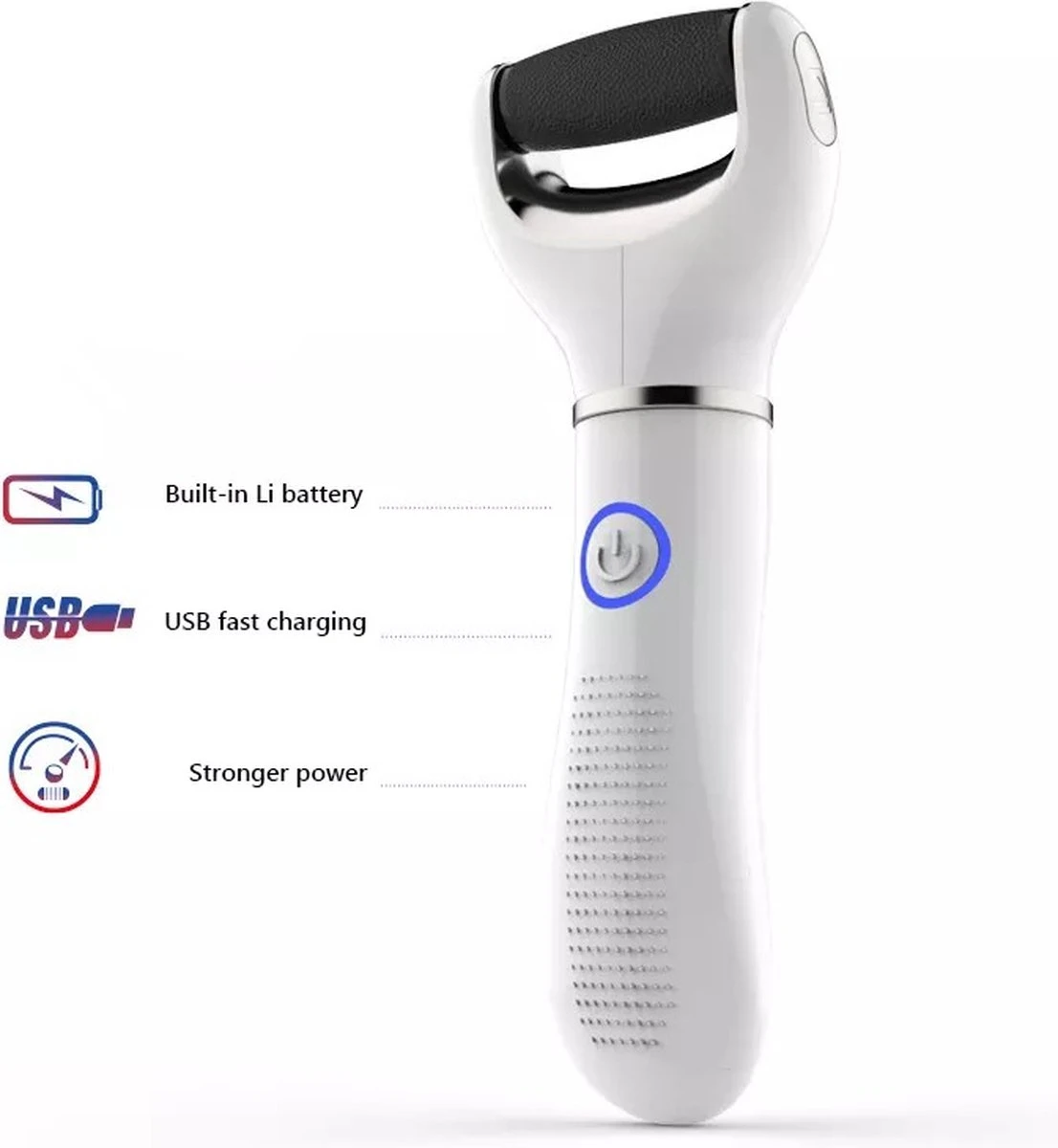 Vastu Eeltverwijderaar - Elektrische Oplaadbare Voetvijl Inclusief Opvangdoekje & Opbergzakje - Callus Remover - Inclusief Extra Opzetvijlen - Afbeelding 3