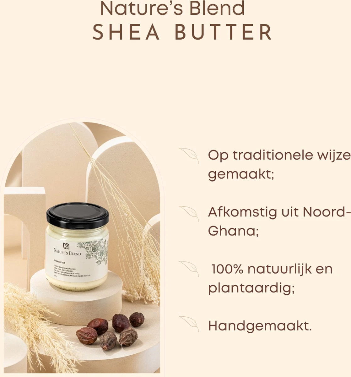 Nature's Blend - Shea Butter - Puur & Ongeraffineerd - 200 Ml - Huid En Lichaam - Afbeelding 2
