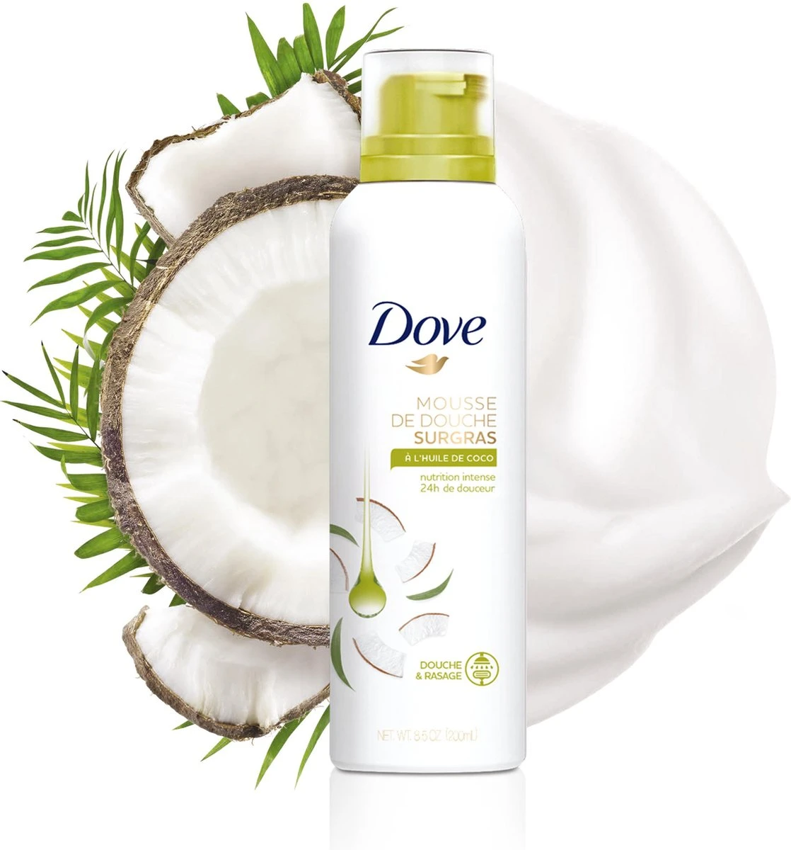 Dove Coconot Oil Doucheschuim - 6 X 200ml - Voordeelverpakking - Afbeelding 5
