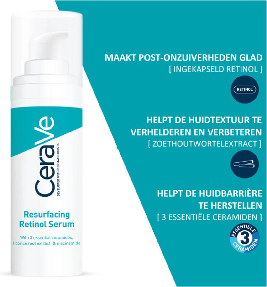 CeraVe Resurfacing Retinol Serum - 30ml - Voor Onzuivere Huid Met Neiging Tot Acne - Afbeelding 6