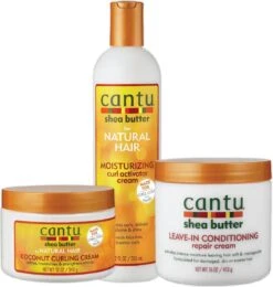 Cantu Verzorging Set Coconut Curling Cream Curl Activator En Leave In Conditioner 3 Pieces