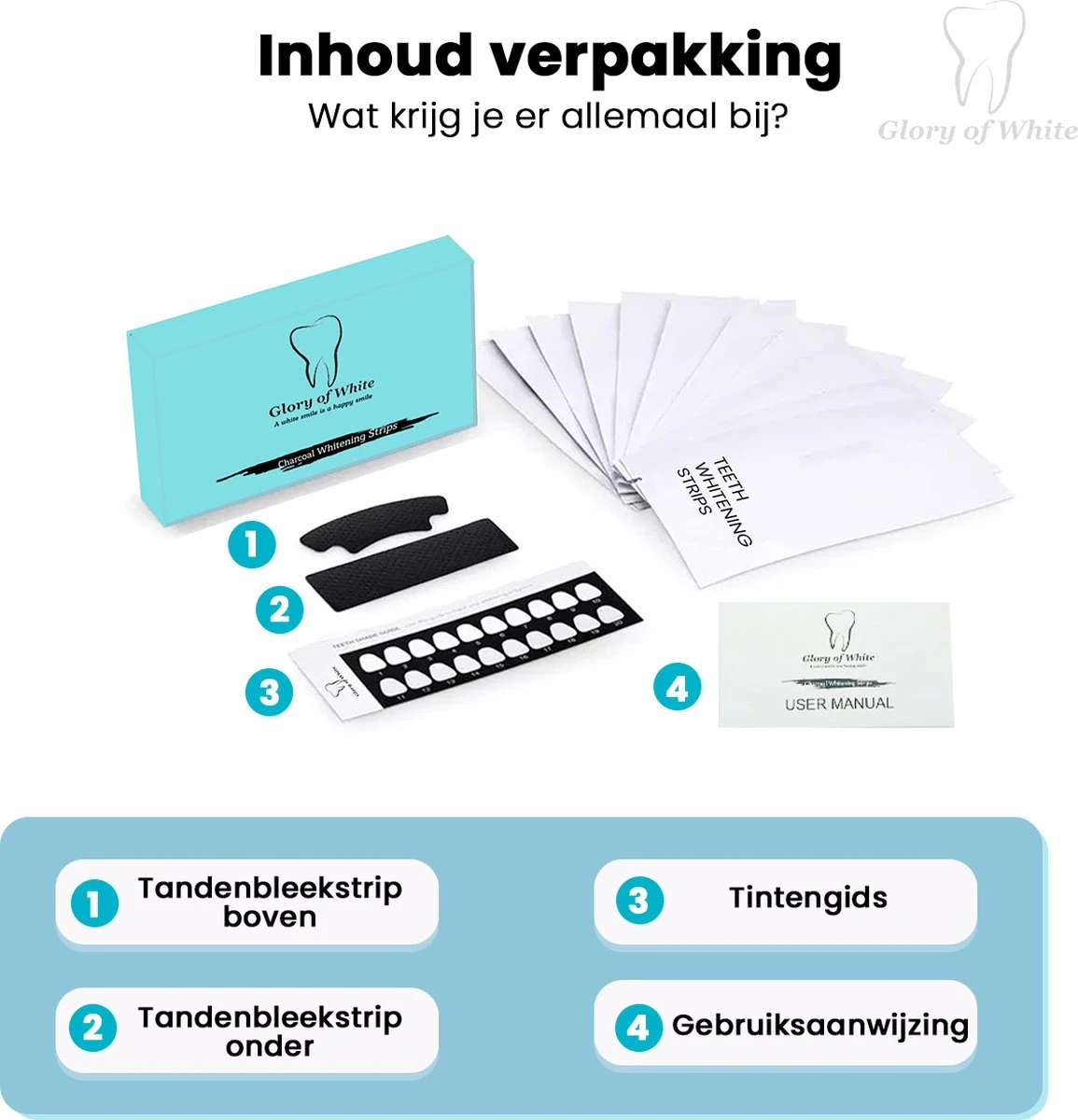 Glory Of White - Professionele Tandenbleek Strips - 28 Strips - Teeth Whitening Strips - Wittere Tanden - Zonder Peroxide - Tanden Bleken - Afbeelding 6