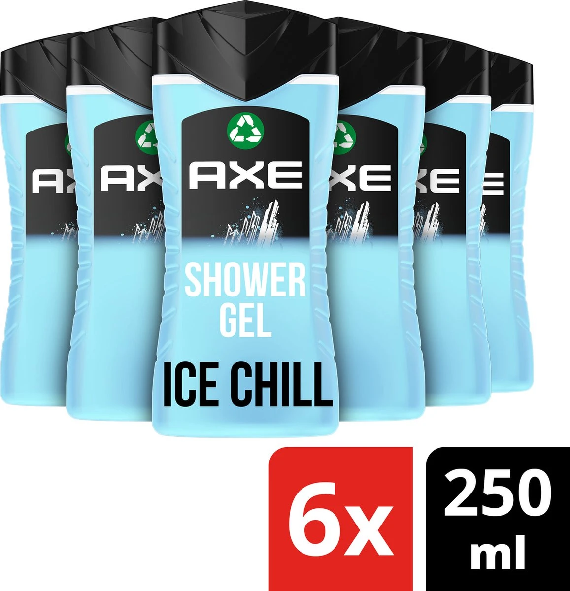 Axe Ice Chill 3-in-1 Douchegel - 6 X 250 Ml - Voordeelverpakking