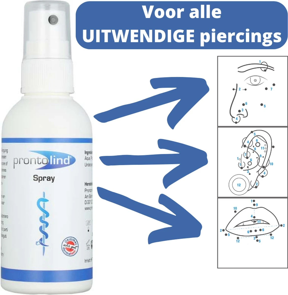 Prontolind Piercing Spray - 75ml - Piercing Aftercare - Piercing Nazorg - Sterilon - Piercing Verzorging - Afbeelding 3