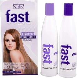 Nisim Fast Hair Kuur - Haargroei Versnellende Kuur - Sulfaat- En Parabeenvrij - 2 X 300ml