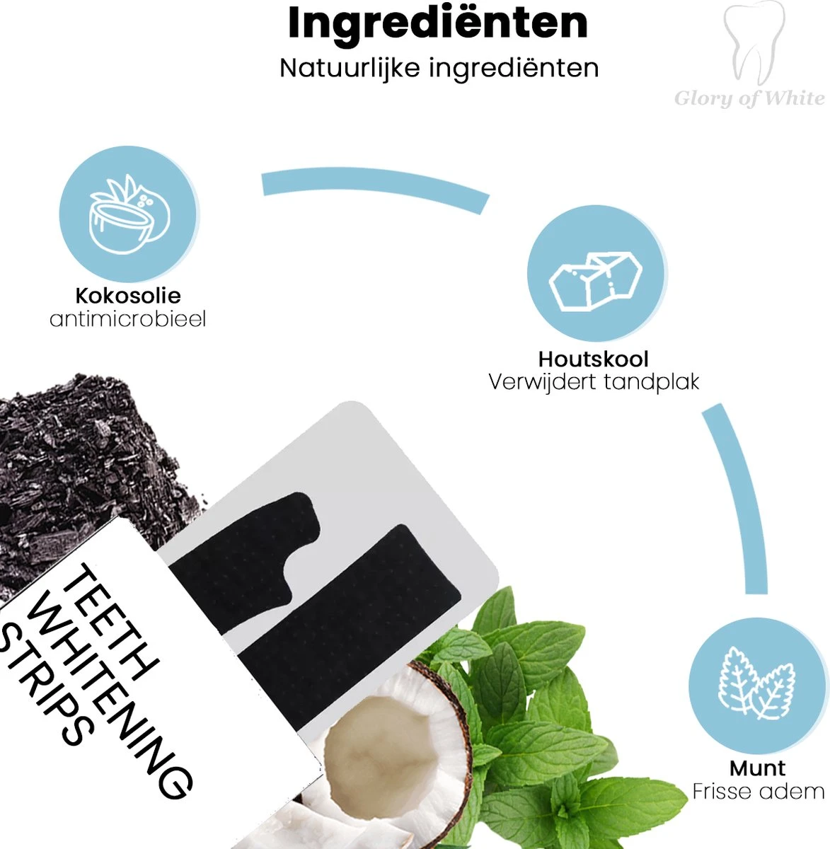 Glory Of White - Professionele Tandenbleek Strips - 28 Strips - Teeth Whitening Strips - Wittere Tanden - Zonder Peroxide - Tanden Bleken - Afbeelding 5