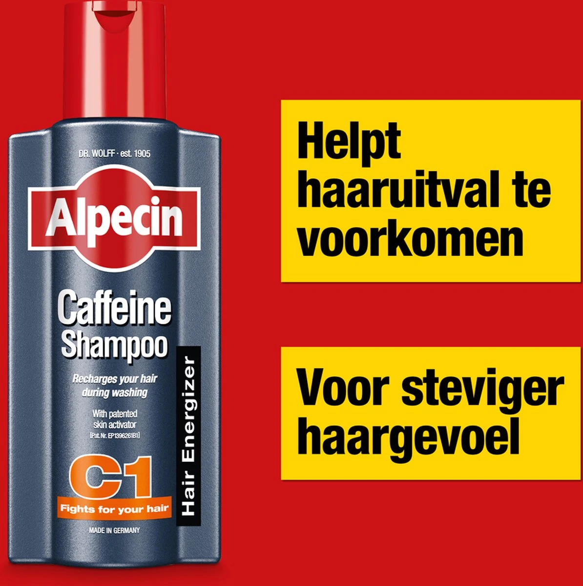 Alpecin Cafeïne Shampoo C1 6x 375ml | Voorkomt En Vermindert Haaruitval | Natuurlijke Haargroei Shampoo Voor Mannen - Afbeelding 2