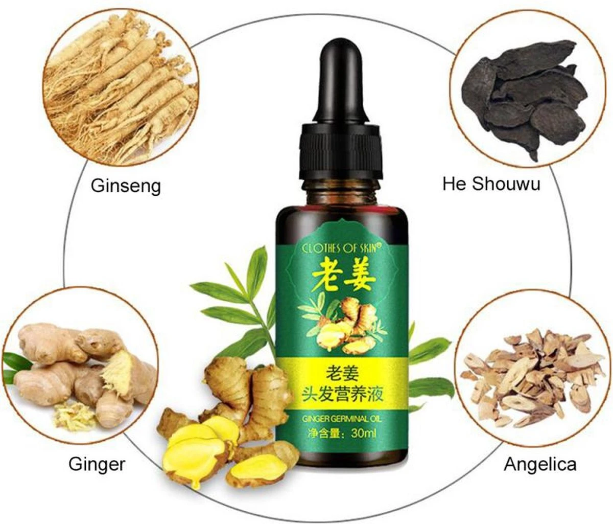 Gember Haargroei Serum - Germinal Essentiële Haargroei Olie Effectief In 7 Dagen - Haarverzorging Voor Mannen En Vrouwen, 30 Ml - Afbeelding 6