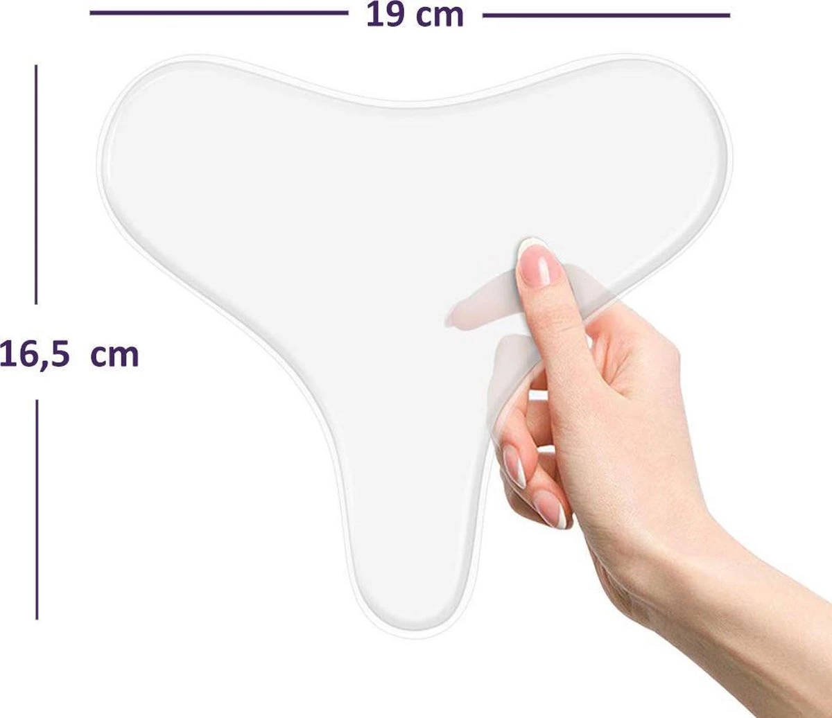 Simia™ Anti Rimpel Beauty Pads - Decolleté Large T Shape Set (2 Stuks) - Herbruikbaar Anti Aging Siliconen Pad Tegen Lijntjes En Slaaprimpels - Afbeelding 2