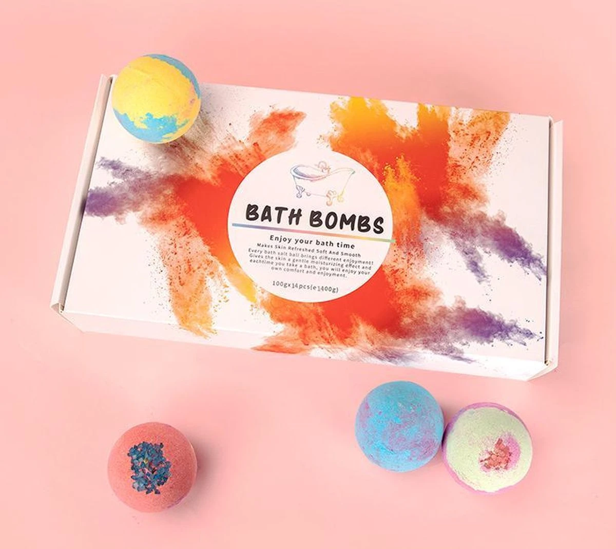 BathQueen XXL Bruisballen - 12 Unieke Geuren - 100 Gram Per Stuk - Afbeelding 3