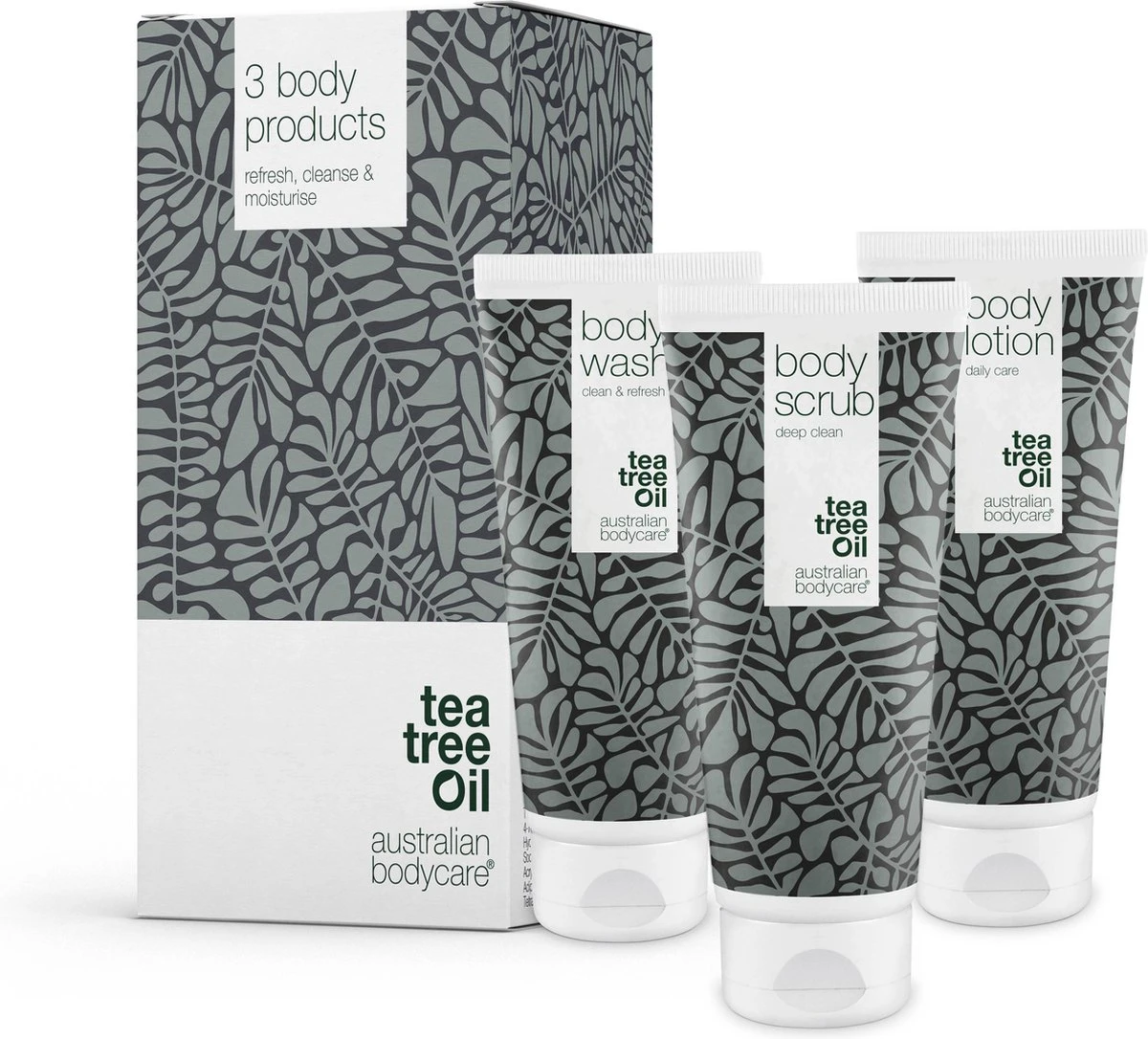 Australian Bodycare Body Treatment - 3 Producten Tegen Puistjes, Een Onzuivere Huid En Mee–eters Op De Rug En Billen Gebaseerd Op Tea Tree Olie - Bevat Douchegel En Peeling Om Je Huid Te Reinigen En Bodylotion Om Je Huid Te Hydrateren En Verzorgen