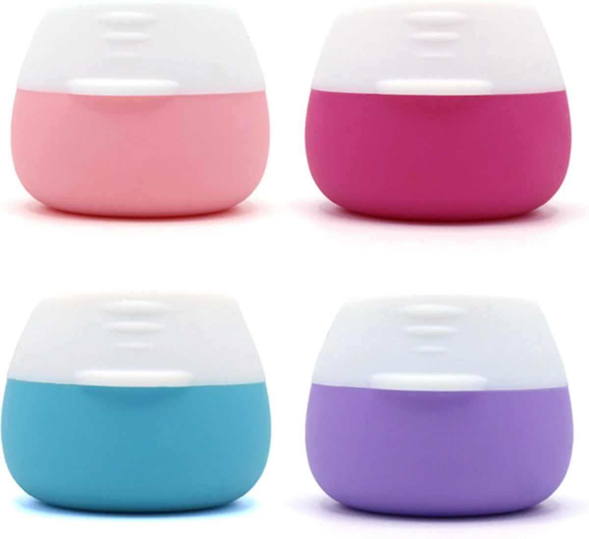 YONO Reis Cosmetica Potjes - Lege Potjes Met Deksel - Zalfpotjes - Siliconen Reisflesjes Set Handbagage - Reisflacons Navulbaar - 4 Stuks - 10 ML - Afbeelding 3