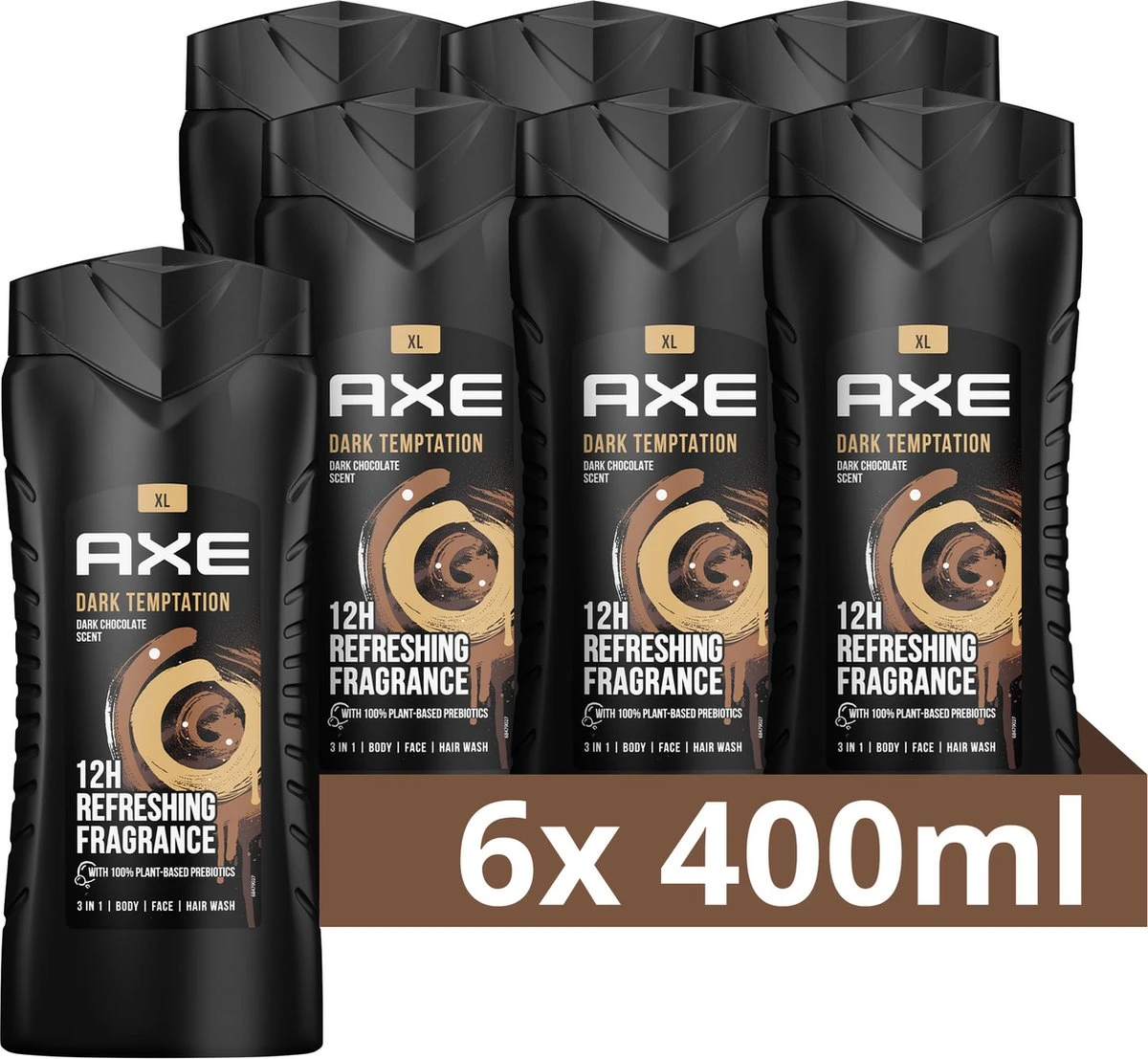 Axe Dark Temptation Douchegel - 6 X 400 Ml - Voordeelverpakking
