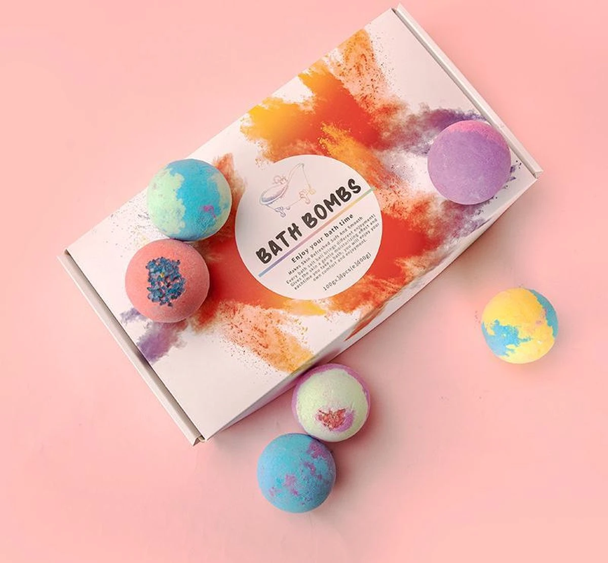 BathQueen XXL Bruisballen - 12 Unieke Geuren - 100 Gram Per Stuk - Afbeelding 2