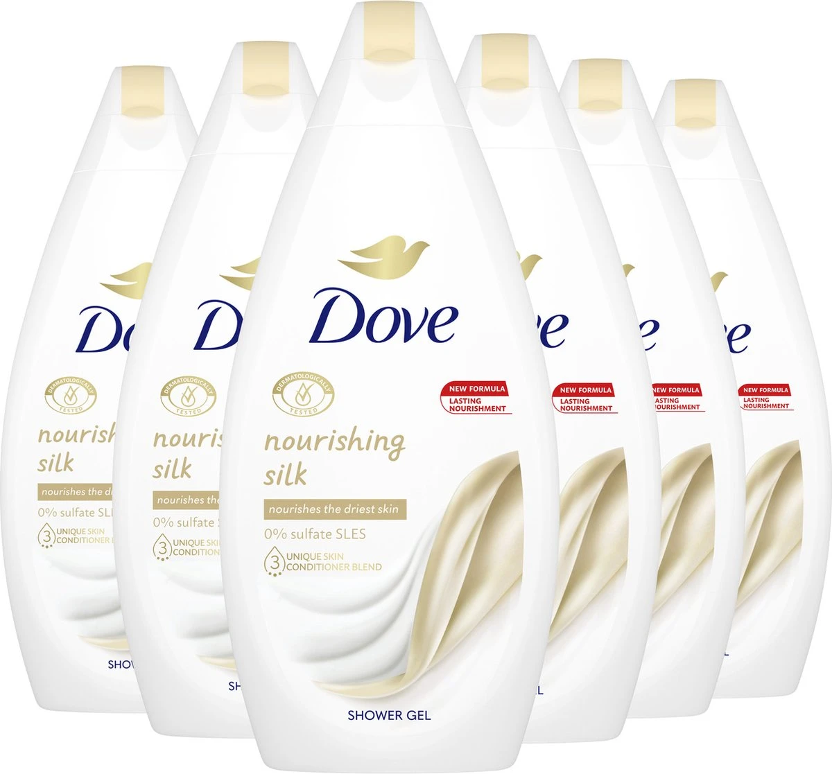 Dove Nourishing Silk Douchegel - 6 X 450 Ml - Voordeelverpakking