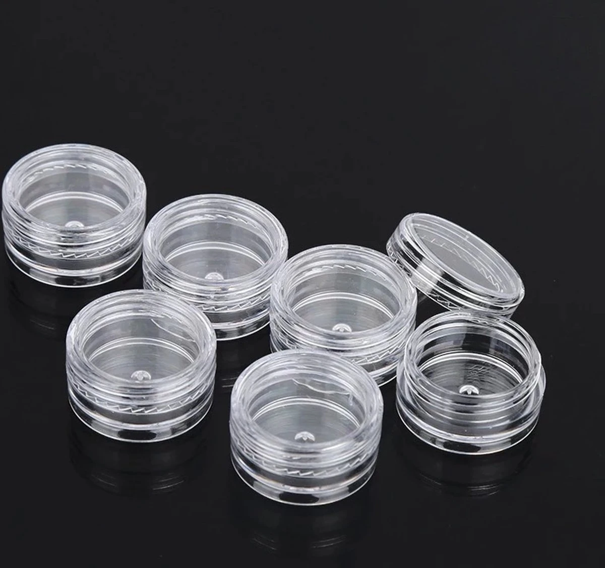 6 Mini Crème Potjes - Proefjes - 3 Grams Potjes - Proef Potjes - Monster Potjes - Cosmetica Potjes - Potjes Met Deksel Plastic 2 Gram- Sample Potjes - Lege Potjes Met Deksel -Zalfpotjes - Plastic Potjes Met Deksel - Potjes Met Schroefdop - Afbeelding 3