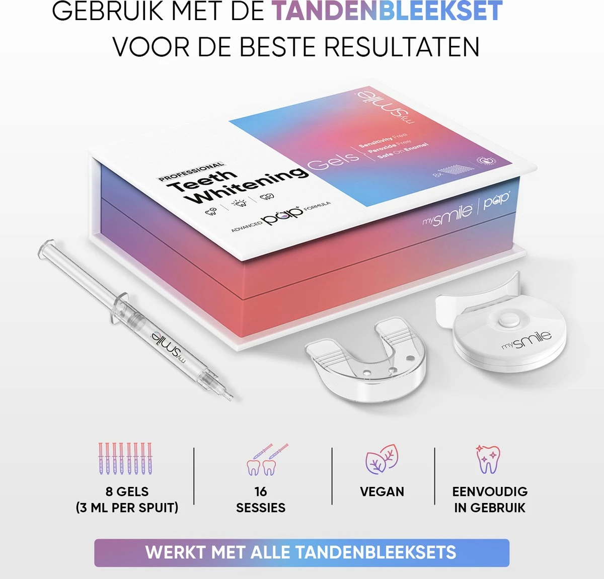 MySmile Navullingen - 8x PAP+ Gels Voor De MySmile Tandenbleek Kit - Afbeelding 4