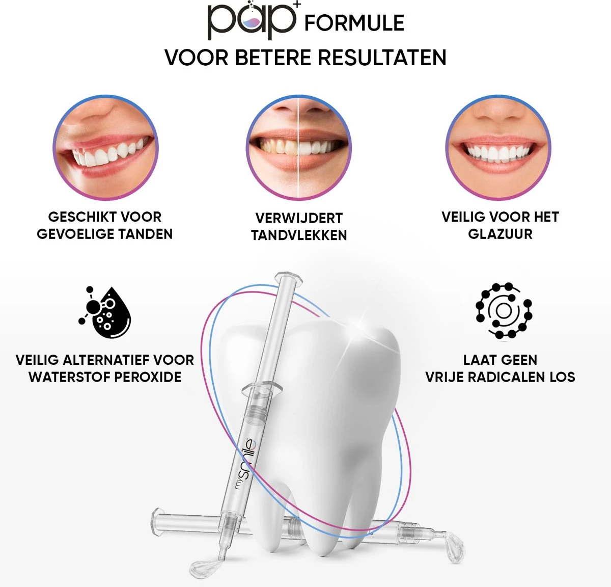 MySmile Navullingen - 8x PAP+ Gels Voor De MySmile Tandenbleek Kit - Afbeelding 3