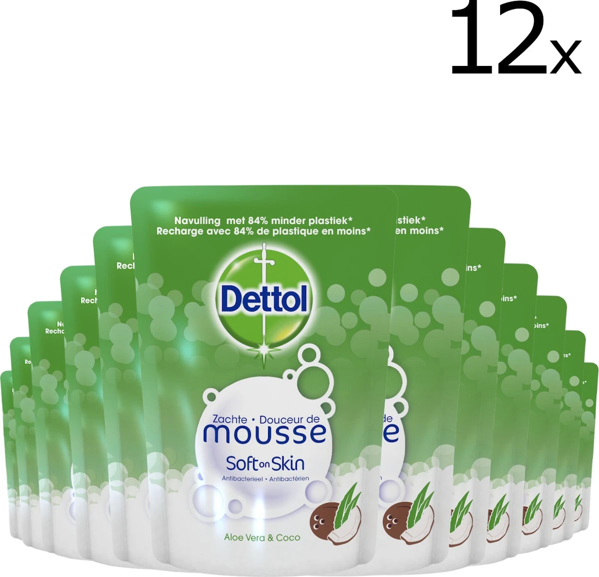 Dettol - Magic Foam - Navulling Aloë Vera - 12 X 200 Ml