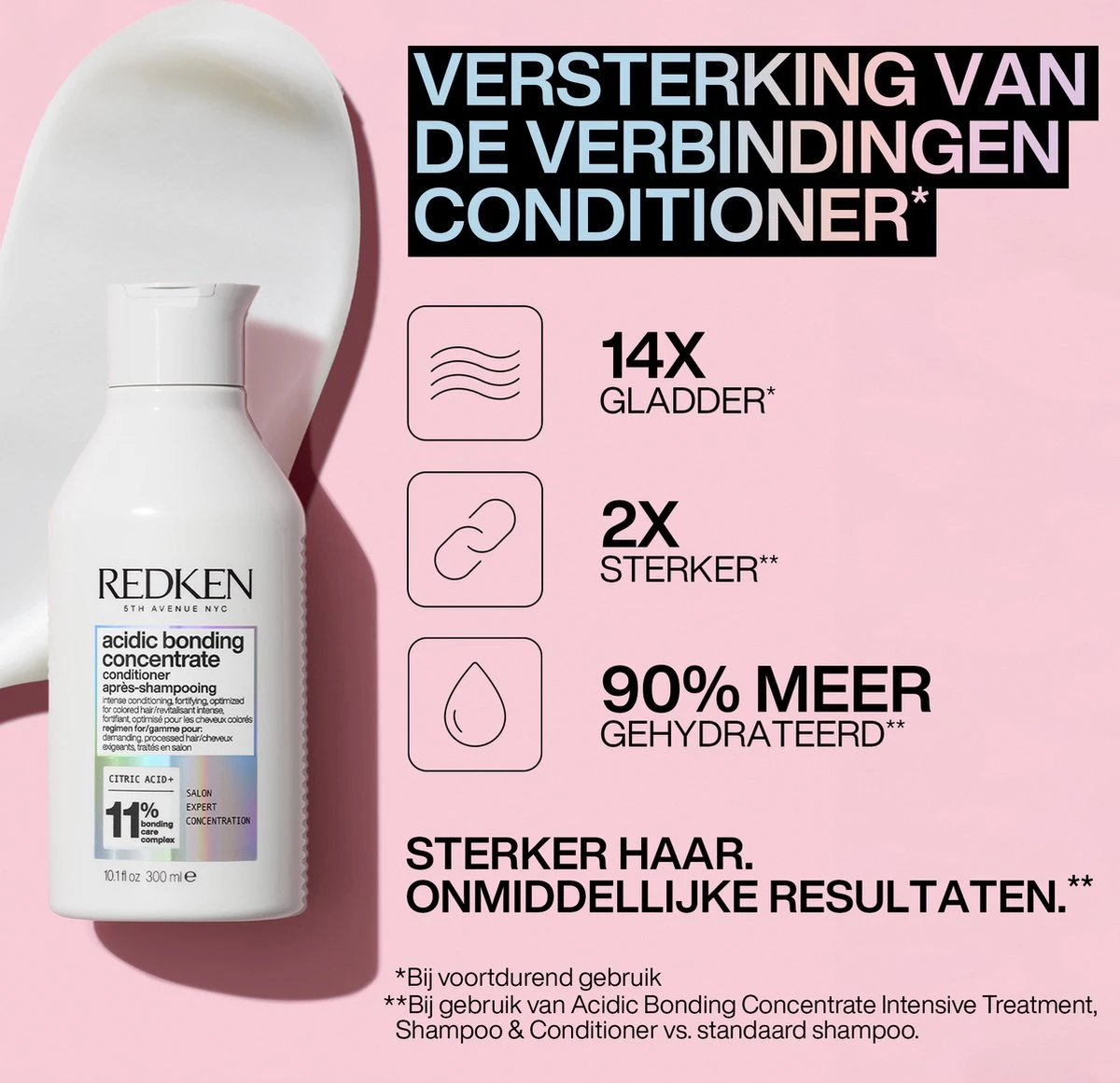 Redken Acidic Bonding Concentrate Conditioner – Maakt Beschadigd Haar Weer Veerkrachtig – 300 Ml - Afbeelding 2