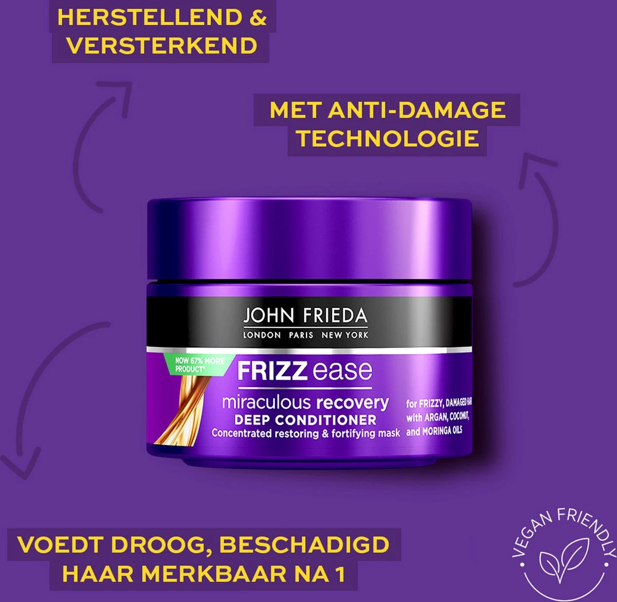 John Frieda Frizz Ease Miraculous Recovery Haarmasker 250 Ml - Afbeelding 4