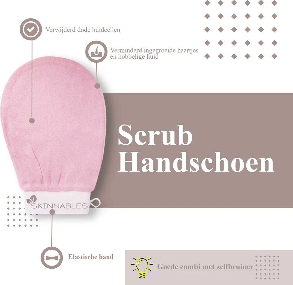 Skinnables Scrub Handschoen - Huidverzorging Voor Hele Lichaam En Gezicht - Douchehandschoen - Exfoliating Glove - Afbeelding 3
