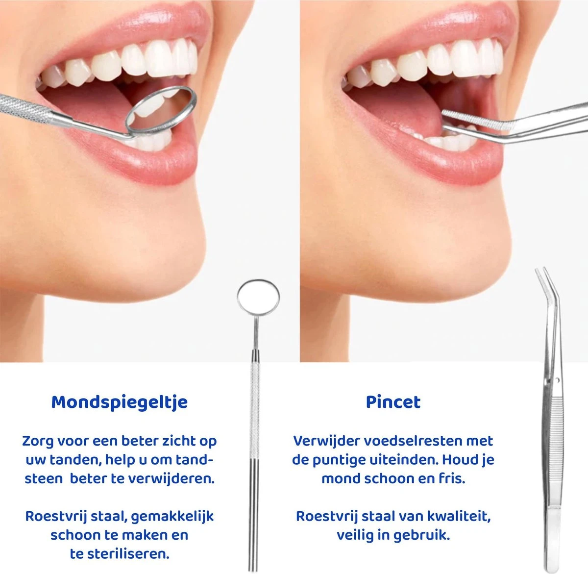 ExCorn Elektrische Tandsteen Verwijderaar - Inclusief 6-delig Tandartsset - 3 Standen - Elektrisch Tandplak Verwijderen - Tanden Polijsten - Afbeelding 8