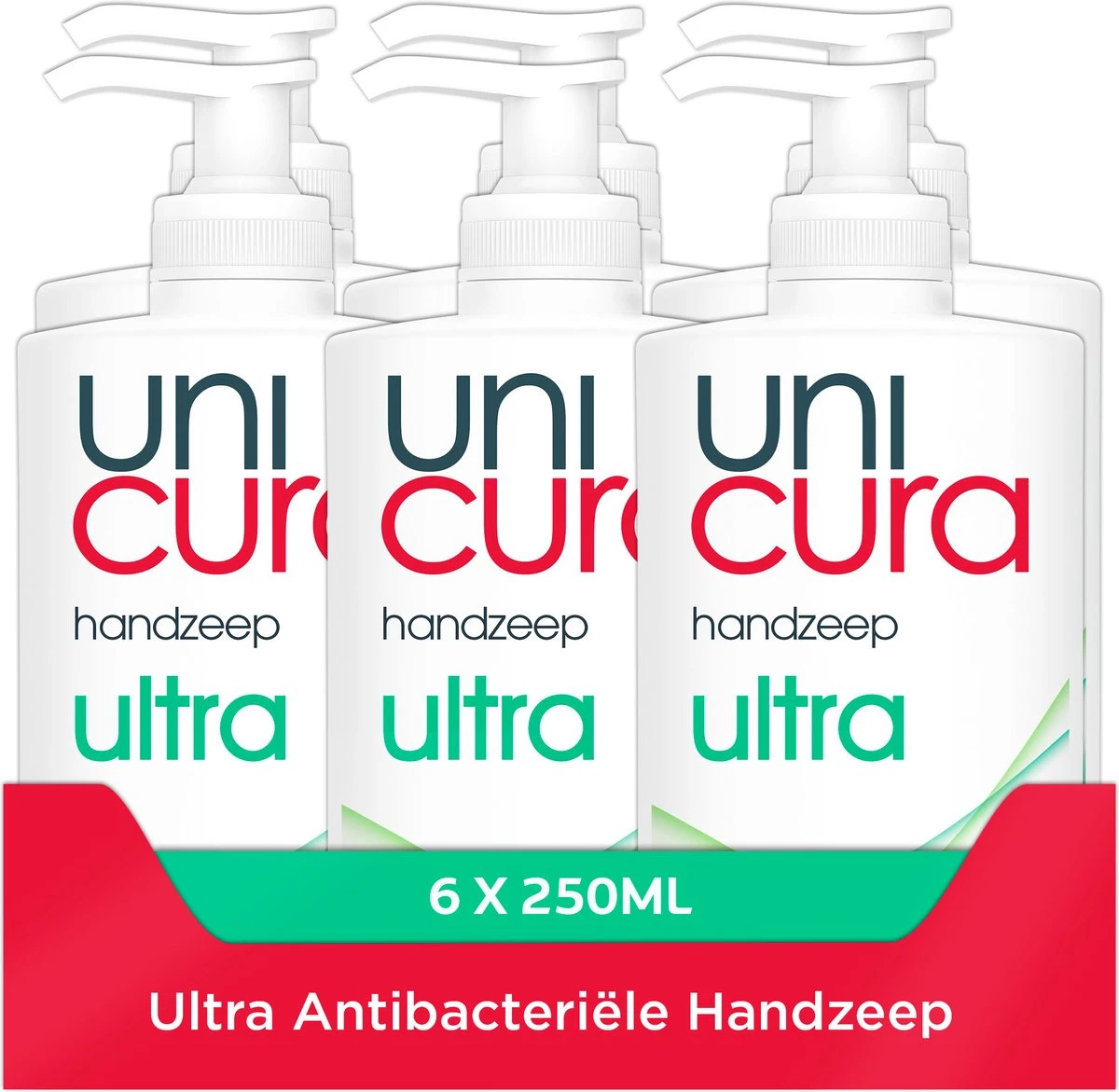 Unicura Ultra Antibacteriële Vloeibare Handzeep - 6 X 250 Ml - Voordeelverpakking