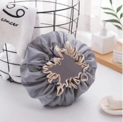 Merkloos Grijze Douchemuts Dames / Volwassenen / Meiden - Luxe Douchemuts - Shower Cap (Vagabond Model)