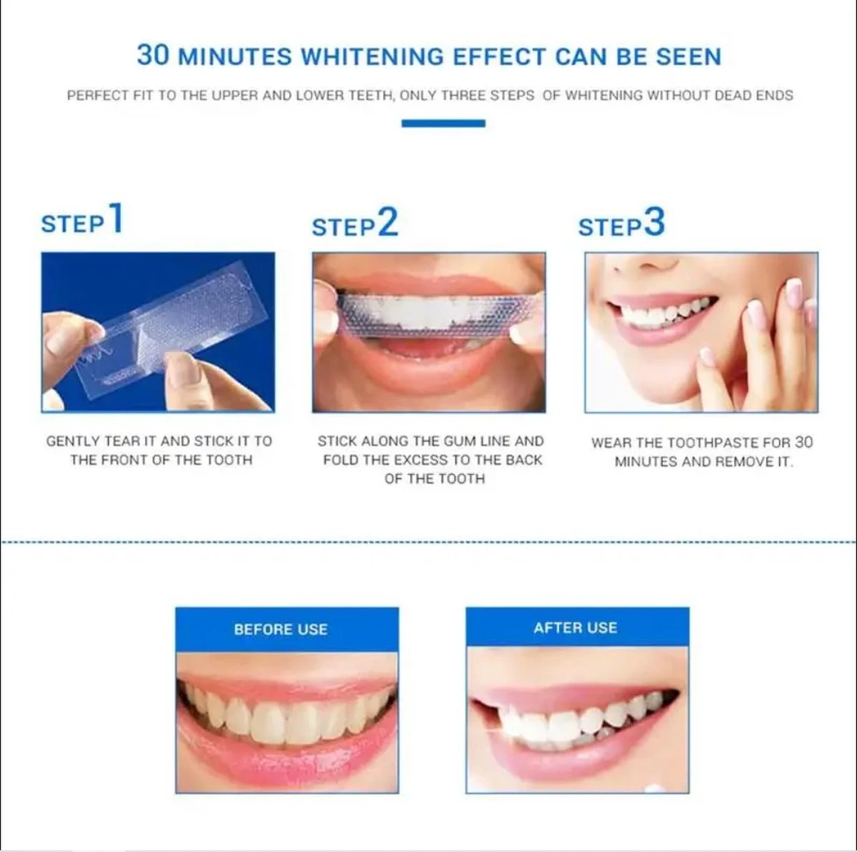 Merkloos Whitening Strips | Tanden Bleken | Whitening Strips | Tandenbleekset | Tandenblekers | Tanden Bleekstrips | Teeth Whitening | Whitening Strips | Teeth Whitening Strips | Crest Whitestrips | - Afbeelding 2