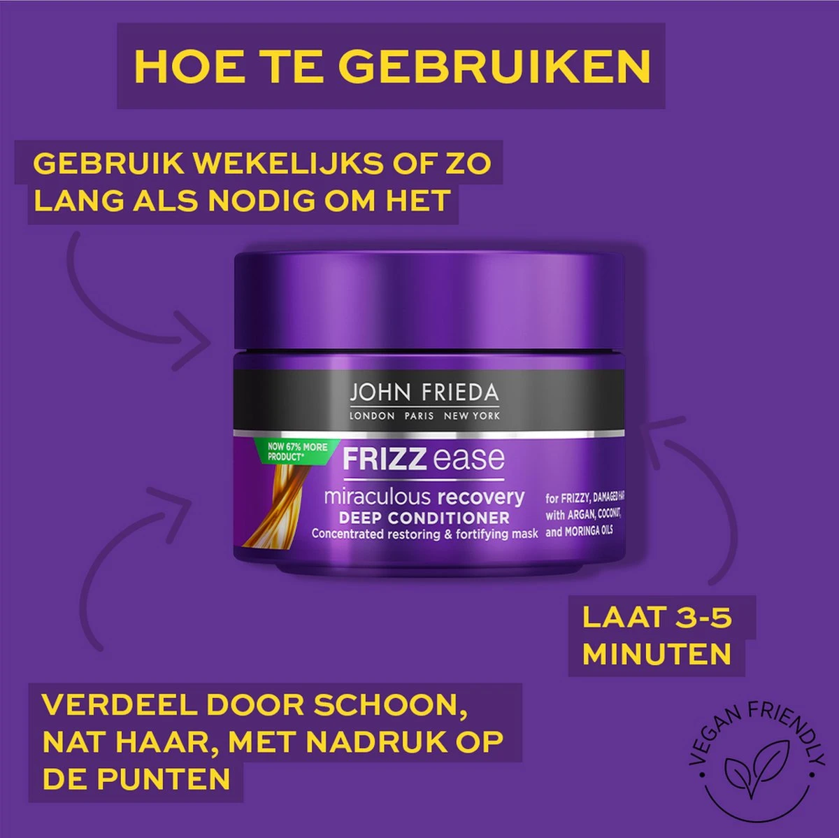 John Frieda Frizz Ease Miraculous Recovery Haarmasker 250 Ml - Afbeelding 5