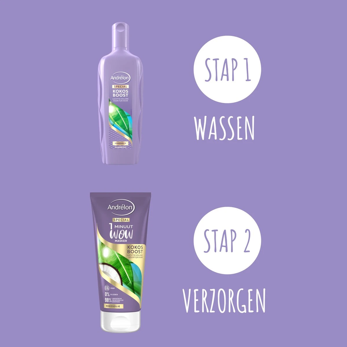 Andrélon Kokos Boost Haarmasker - 1 Minuut WOW Masker - 6 X 180 Ml – Voordeelverpakking - Afbeelding 11