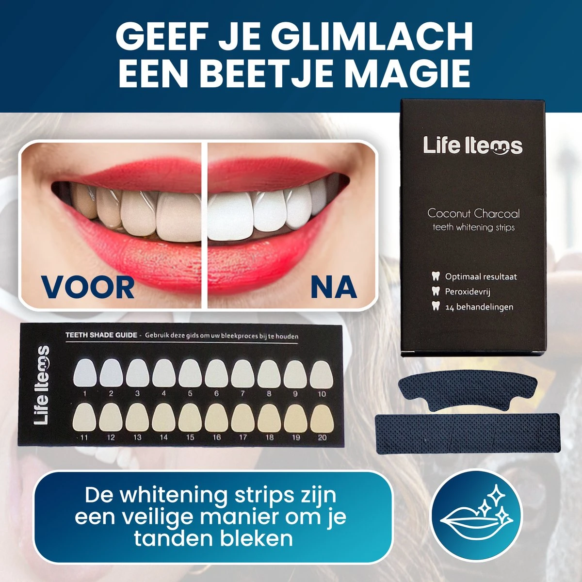 Tandenbleekset Voor Teeth Whitening Inclusief Gratis Whitening Strips - Wittere Tanden - Tanden Bleken - Frisse Adem - Tandsteen - Tandplak - Gele Tanden - Afbeelding 4