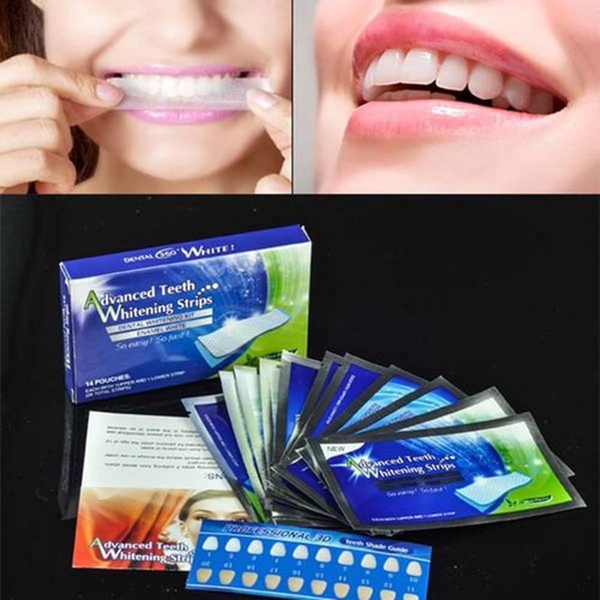 Merkloos Professionele Tanden Bleek Strips Ultra 3D - Teeth Whitening Strips - Tanden Bleken - Voor Ultra Witte Tanden - 14 Strips - Afbeelding 2
