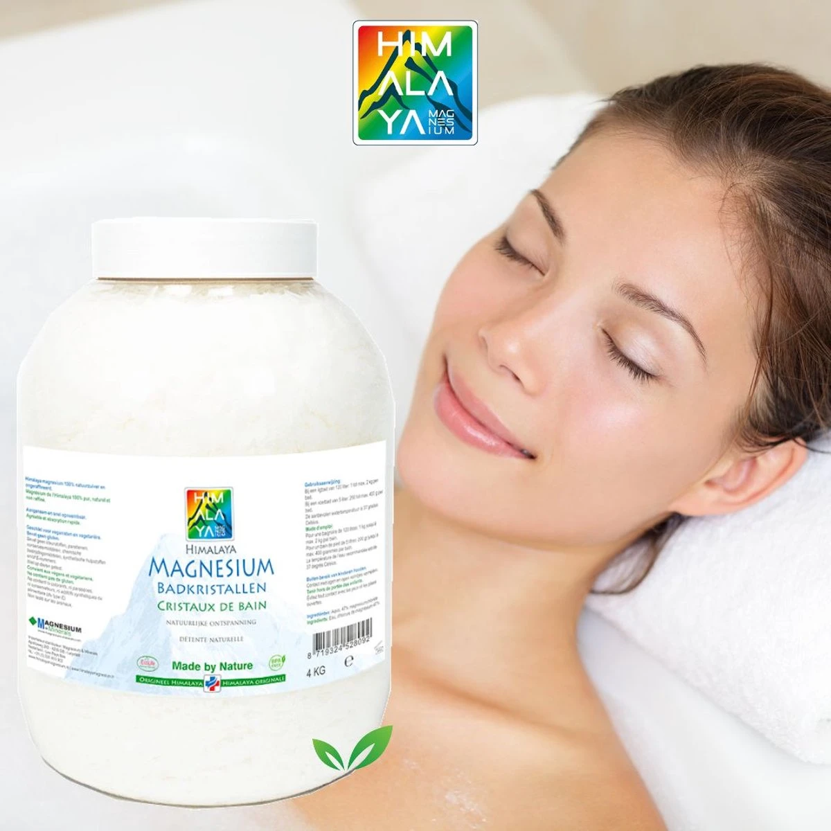 Magnesium Badkristallen-Vlokken-Flakes Van Himalaya Magnesium| 2,5 Kg - Food Kwaliteit | Magnesium Voetbadzout - Afbeelding 3