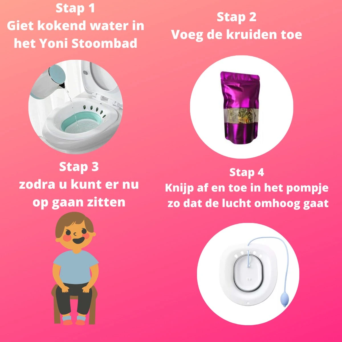 Vaginale Stoombad- Inclusief Natuurlijke Kruiden - (BPA Vrij) Vaginale Gezondheid - Helpt Tegen Geur En Schimmelinfecties - Vagina Verzorging / Reiniging - Afbeelding 6