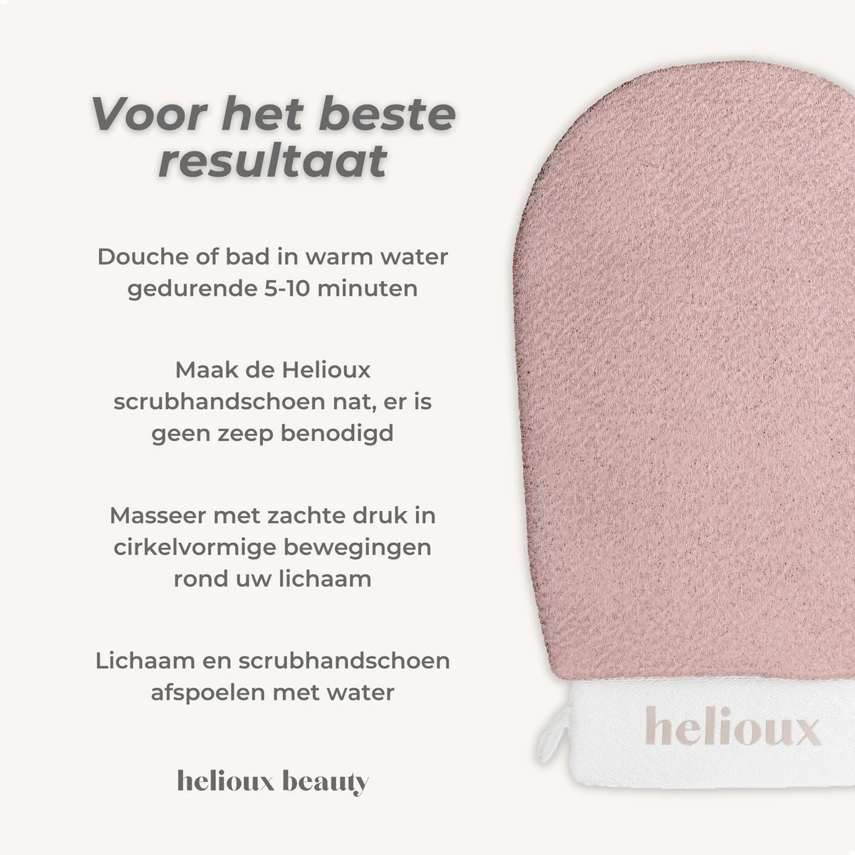 Helioux® Exfoliating Glove - Scrub Handschoen Washand - Voor Lichaam & Gezicht - Verwijderen Van Dode Huidcellen Of Zelfbruiner - Roze - Pink - Afbeelding 4