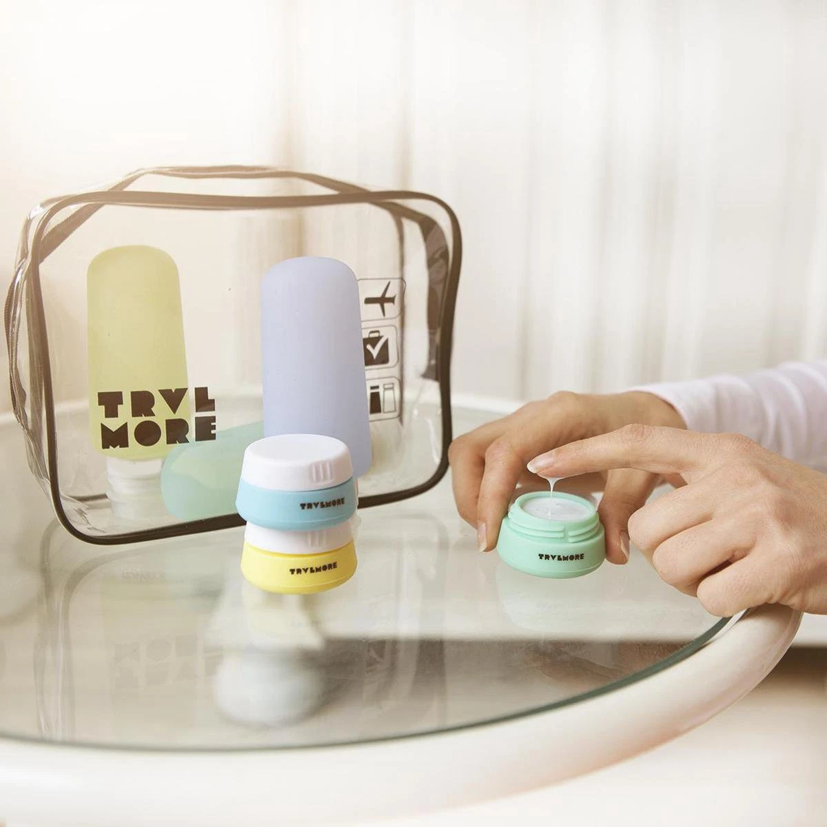 TRVLMORE Reisflesjes Met Etui - Navulbaar - Transparant - 6 Stuks - Afbeelding 2