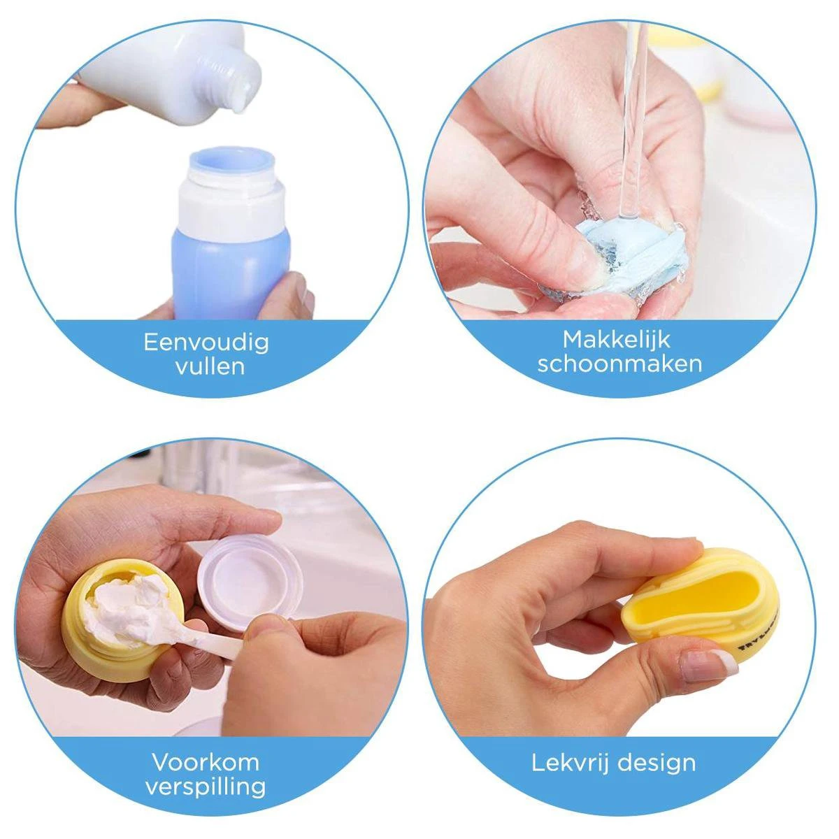 TRVLMORE Reisflesjes Met Etui - Navulbaar - Transparant - 6 Stuks - Afbeelding 6