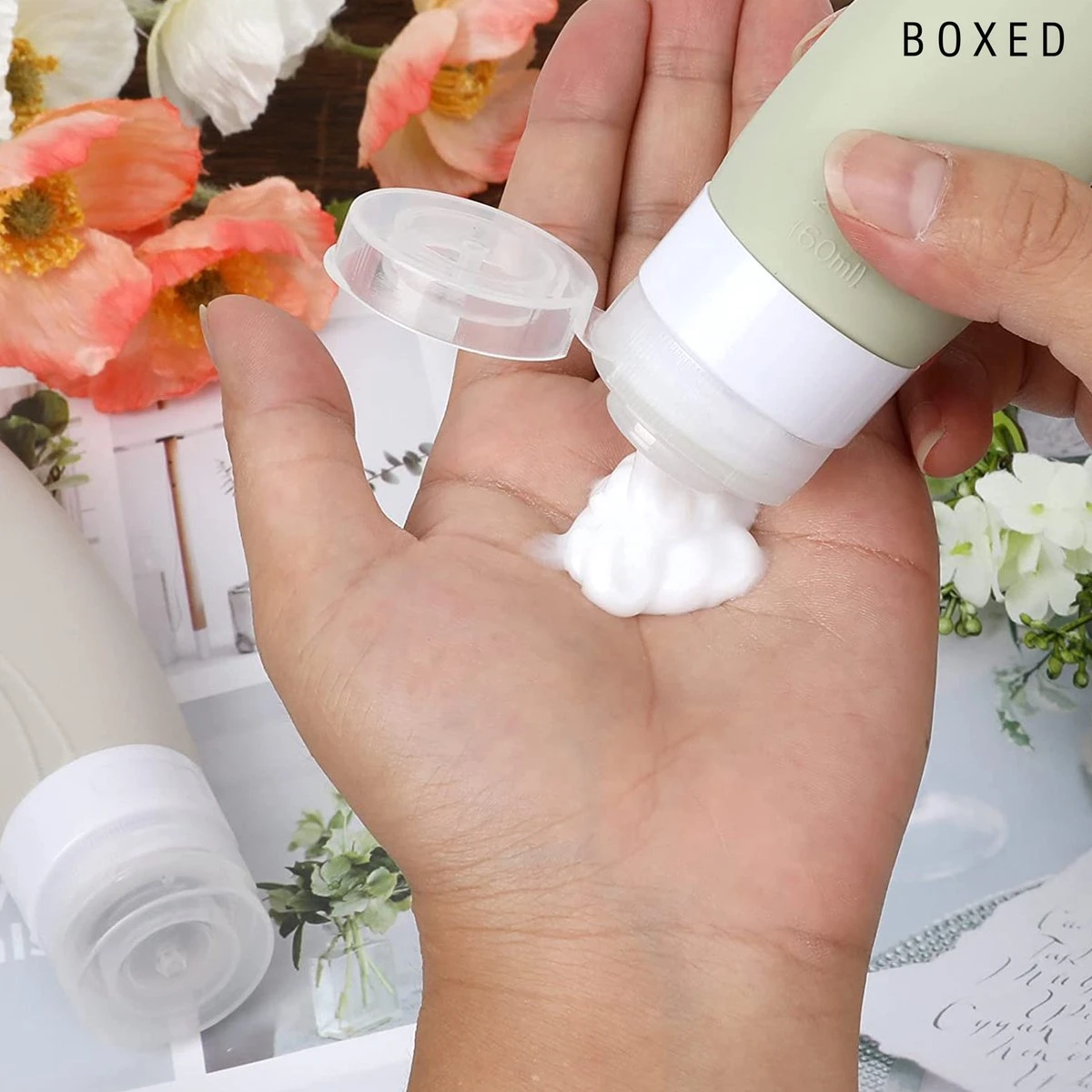 Boxed Reisflesjes Met Etui - Reisset - Verschillende Maten - Siliconen Navulbare Reisflacons - Reis Toilettas - Vliegtuig Handbagage - Afbeelding 9