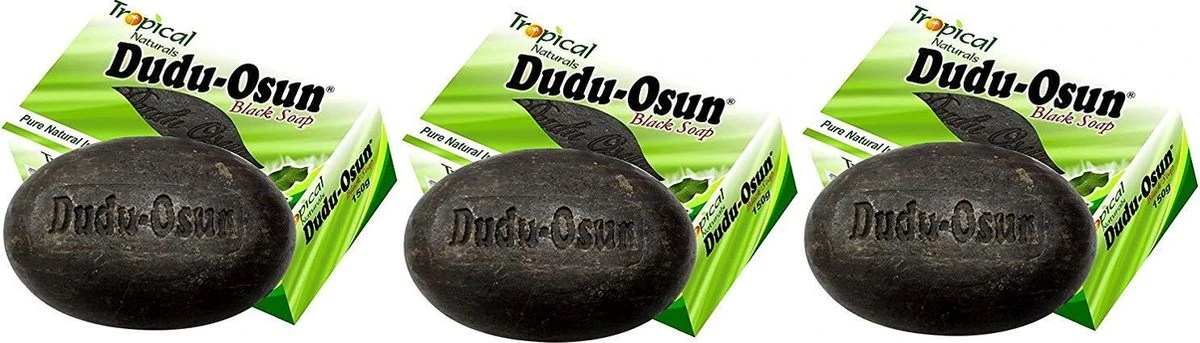 Dudu Osun Pure Organic African Black Soap 150g(Pack Of 3) - Effective For Acne Treatment, Eczema, Dry Skin, Scar Removal, Dandruff, Pimples Mark Removal, Anti-fungal Face & Body Wash
