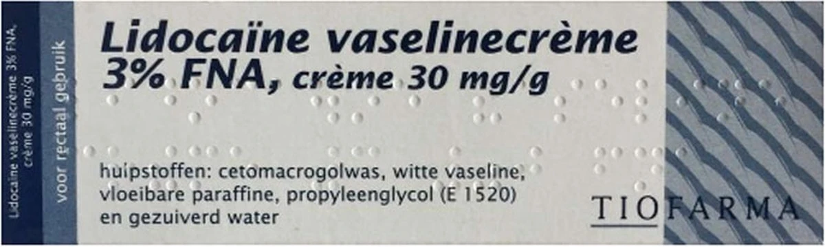 Verdovende Creme Lidocaine- Vaseline 3% - 30 Gram