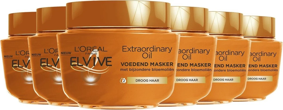 L'Oréal Paris Elvive Extraordinary Oil Haarmasker - 6 X 300 Ml - Voordeelverpakking